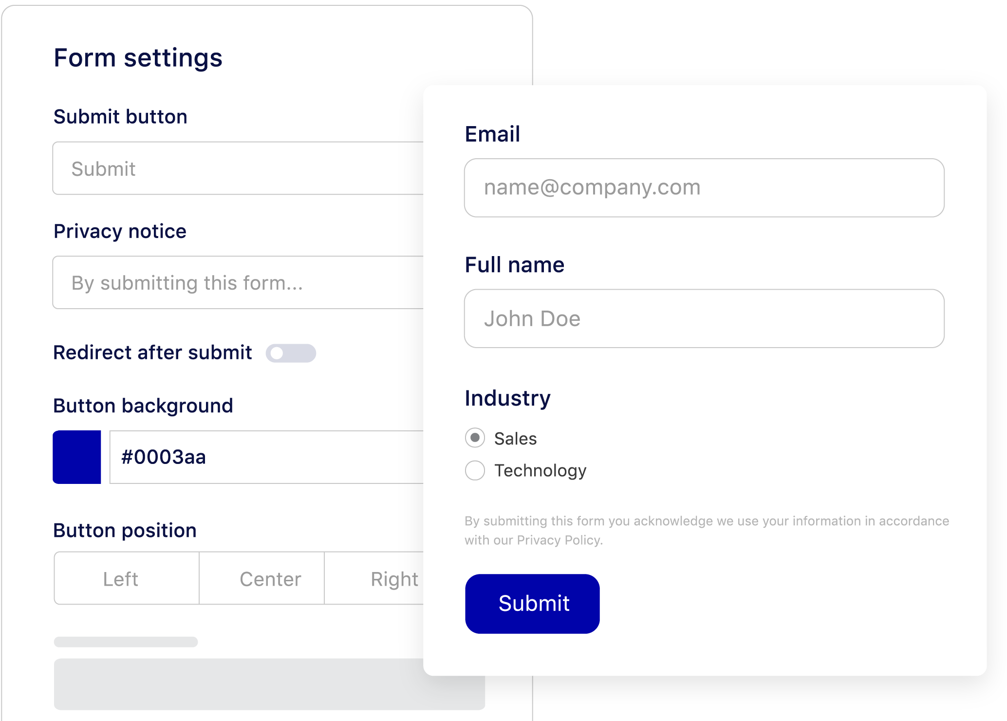 Web form builder